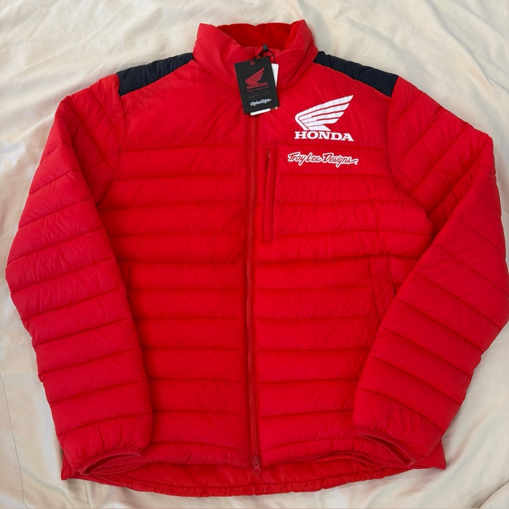 NWT Rare Troy Lee Designs Official Licensed Honda Puff Jacket Mens 2XL Red
